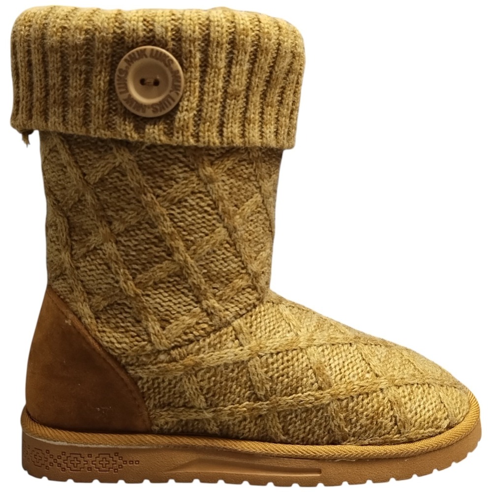 Essentials by Mukluks Winter Boots Womens Size 7 Brown Faux Fur Lined Knit Cuff